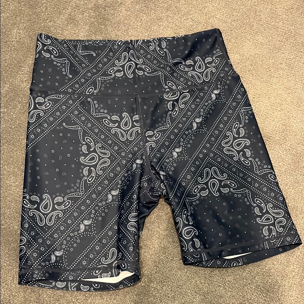Navy Bandana Print Shorts